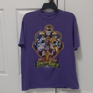 Mighty Morphin Power Rangers Purple Graphic T Shirt. Size XL